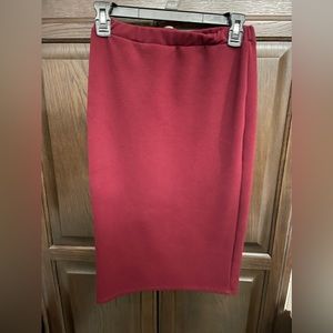 Burgundy midi skirt